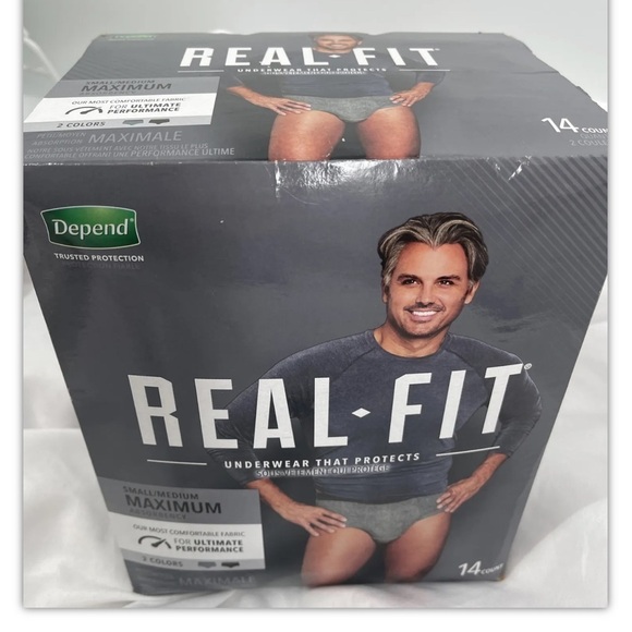 Depend Real Fit Underwear for Men  Maximum Absorbency 14 Count Small / Medium - Picture 1 of 2
